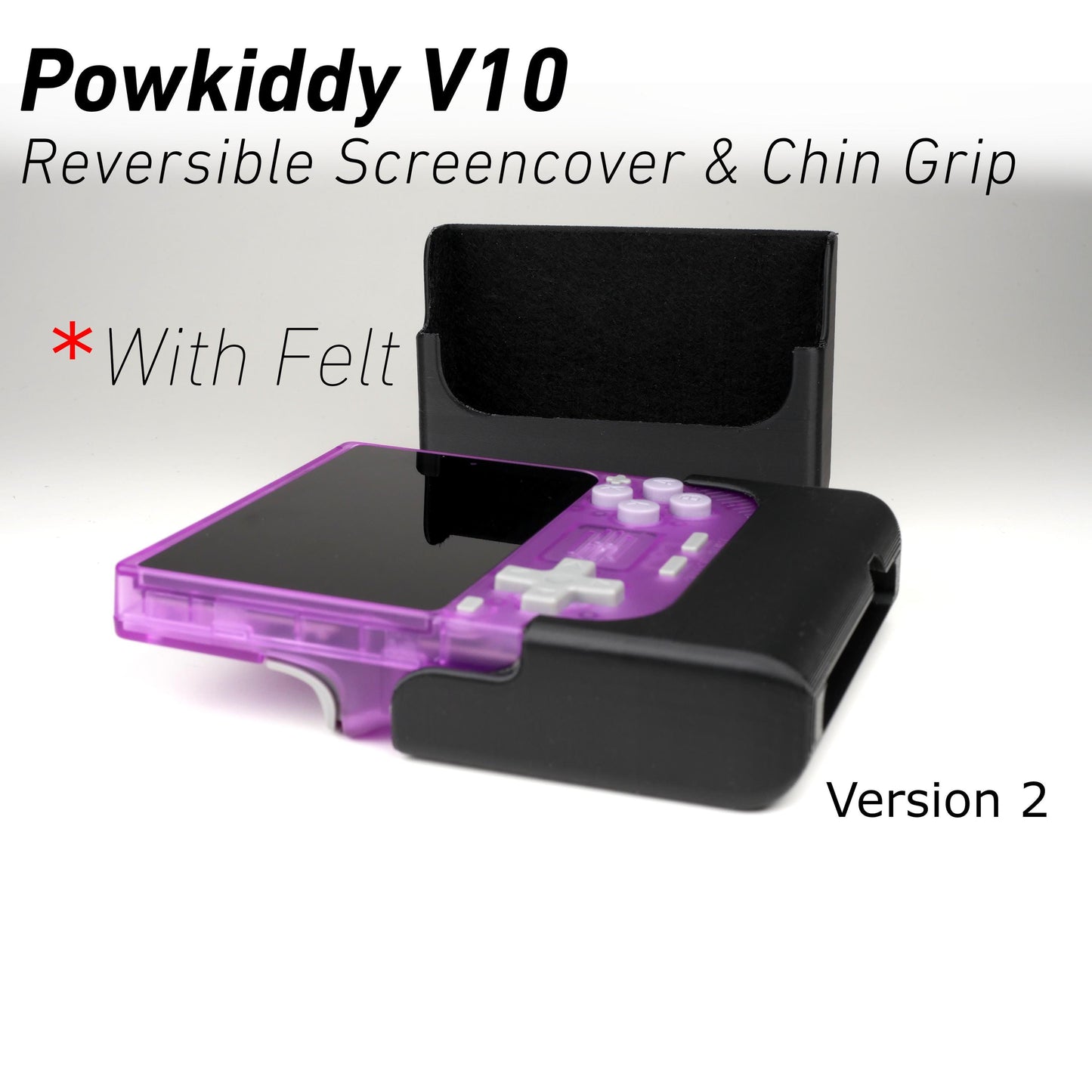 POWKIDDY V10 Reversible Screen Cover Chin Grip Felt Screen Protector