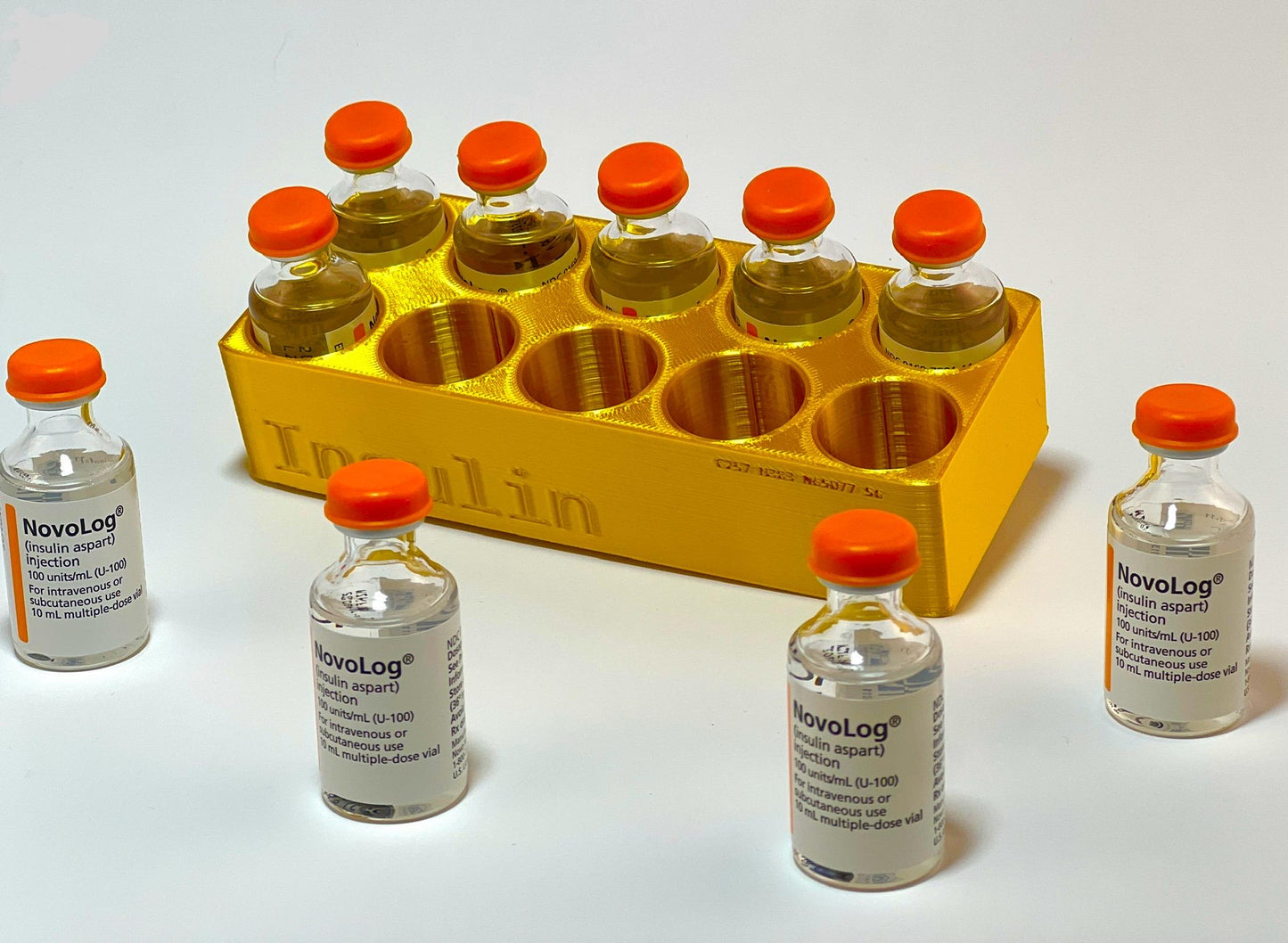 Insulin Vial Fridge Storage Organizer | Humalog Novalog Aspart Stackable Bins | Diabetic Injection Clutter Cleanup | Vial Holder