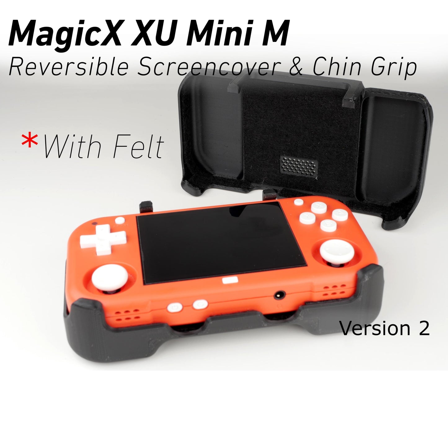 MagicX XU Mini M Grip 2-in-1 MINI M Screen Cover Reversible Comfort Grip Felt Lining Case with Felt Wrap Ergonomic Handheld two in one