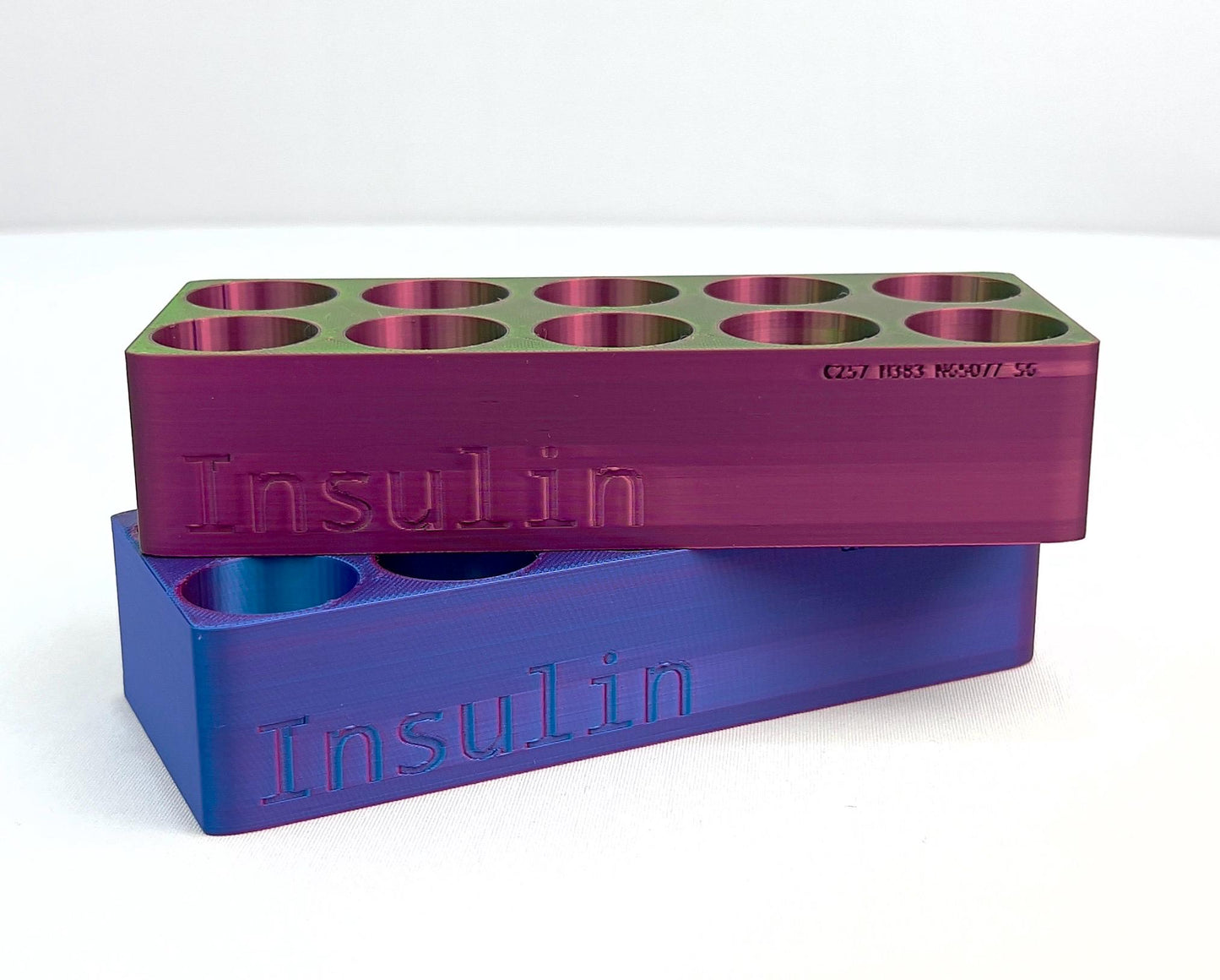 Insulin Vial Fridge Storage Organizer | Humalog Novalog Aspart Stackable Bins | Diabetic Injection Clutter Cleanup | Vial Holder