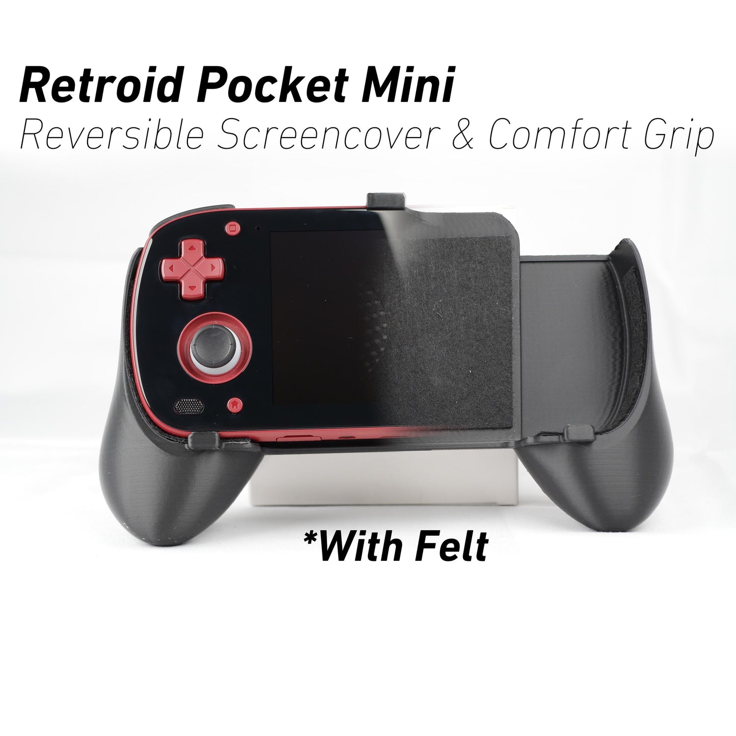 Felt Retroid Pocket Mini Grip 2-in-1 Reversible Screen Cover & Thick Comfort Grip Case with Felt Wrap Ergonomic RP Mini Handheld 2n1 Deluxe