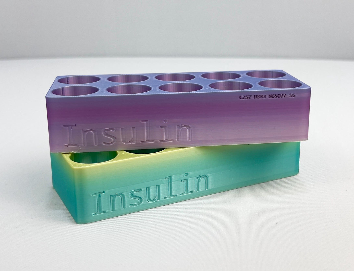 Insulin Vial Fridge Storage Organizer | Humalog Novalog Aspart Stackable Bins | Diabetic Injection Clutter Cleanup | Vial Holder