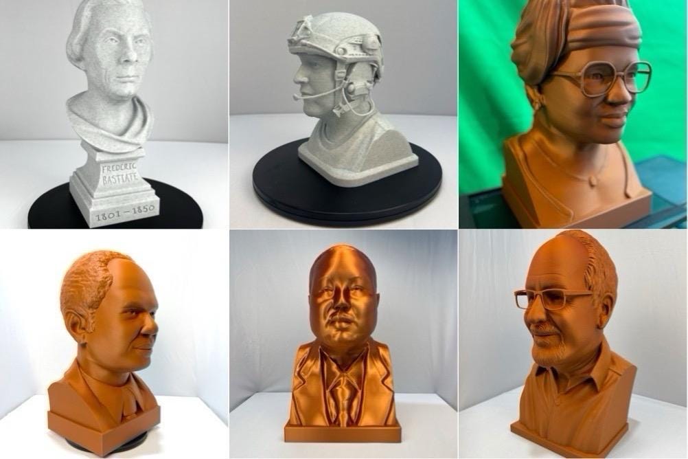 Life Size Custom 3D Printed Marble Color or Painted PLA Bust | Personalized Sculpture | Send us 3+ Photos & We'll Sculpt and Print a 3D Bust