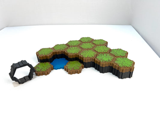 Hero Scape Riser Pieces Pack | Grow Your Landscape Battle Arena | Paintable Miniature Board Game | Connects with Existing Terrain Hex Tiles