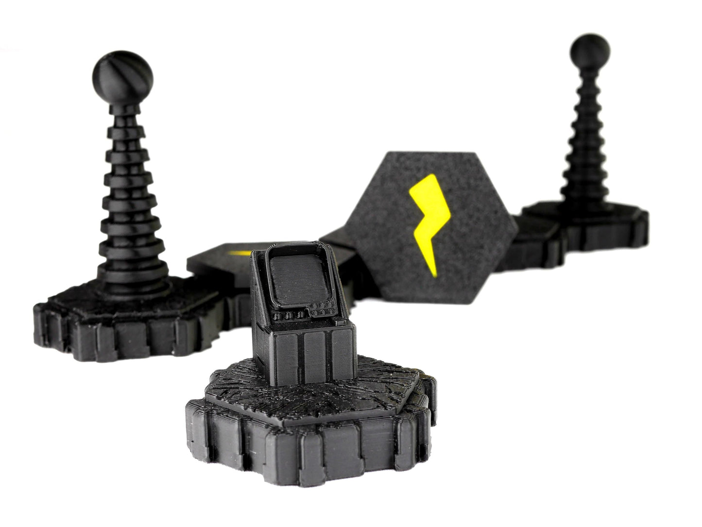 Tesla Gate Hero Scape Obstacle Interactive | Tabletop Terrain Hex Pieces | Paintable Miniature Board Game | DnD Role Play Game Upgrade Tile