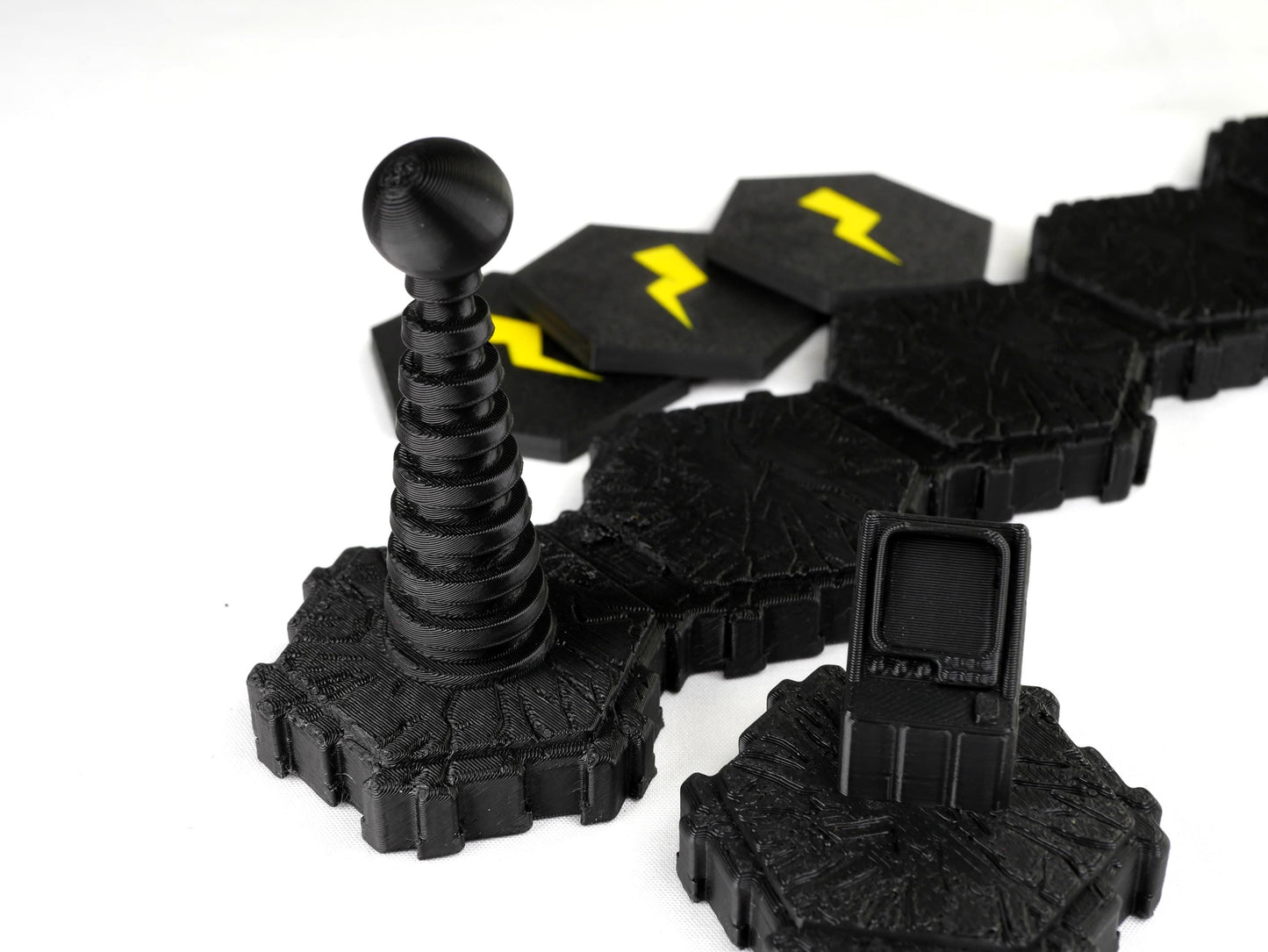 Tesla Gate Hero Scape Obstacle Interactive | Tabletop Terrain Hex Pieces | Paintable Miniature Board Game | DnD Role Play Game Upgrade Tile