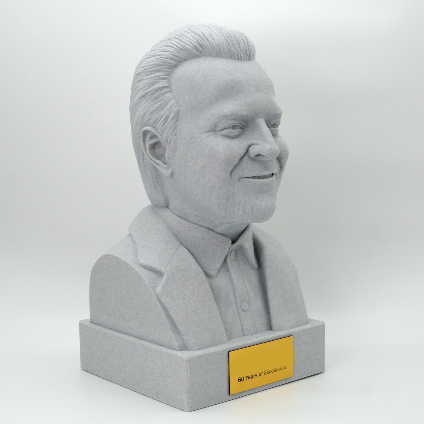 Life Size Custom 3D Printed Marble Color or Painted PLA Bust | Personalized Sculpture | Send us 3+ Photos & We'll Sculpt and Print a 3D Bust
