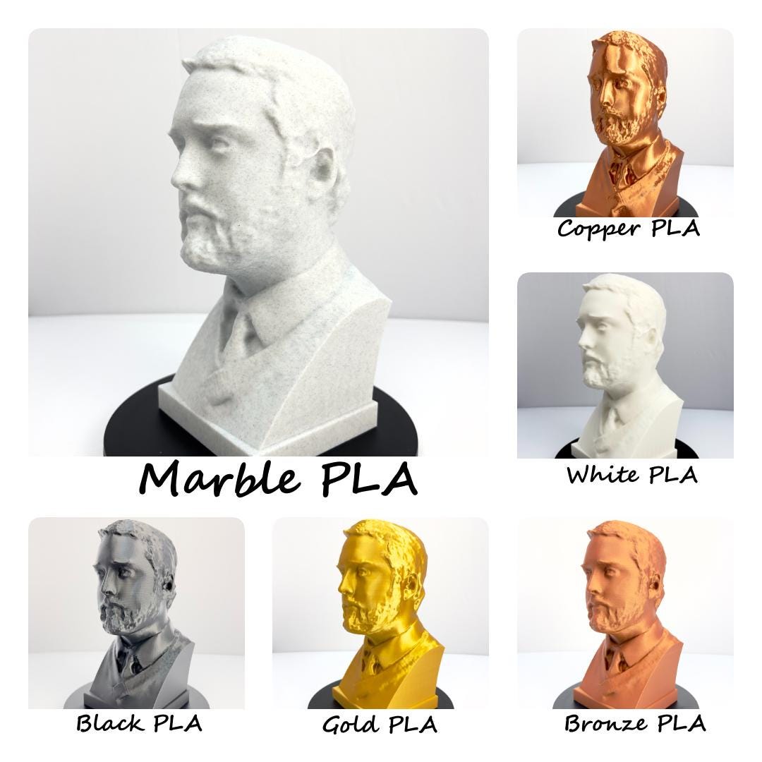 Michael Faraday Life Size Bust – 3D Printed Science Sculpture – Historical Physicist Statue – Unique Science Gift – Home or Classroom Decor