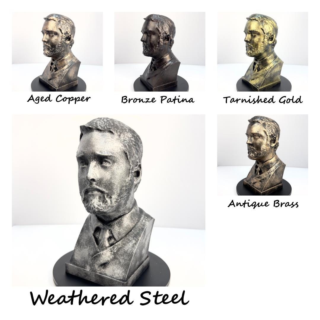 Michael Faraday Life Size Bust – 3D Printed Science Sculpture – Historical Physicist Statue – Unique Science Gift – Home or Classroom Decor