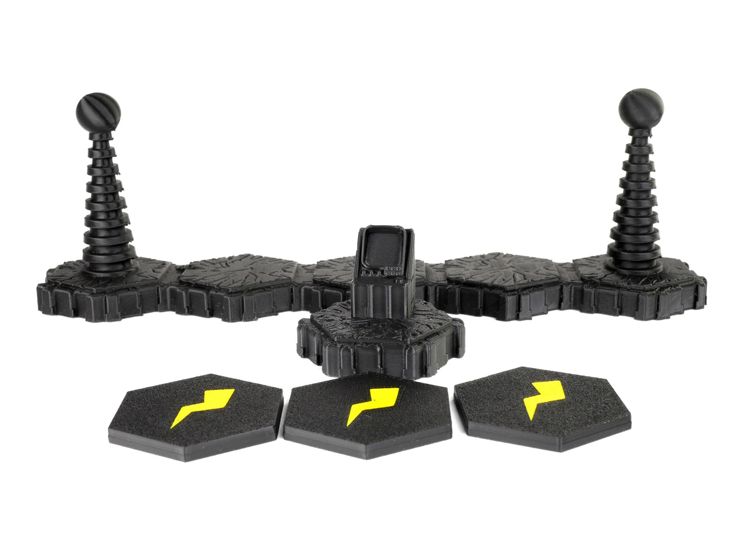 Tesla Gate Hero Scape Obstacle Interactive | Tabletop Terrain Hex Pieces | Paintable Miniature Board Game | DnD Role Play Game Upgrade Tile