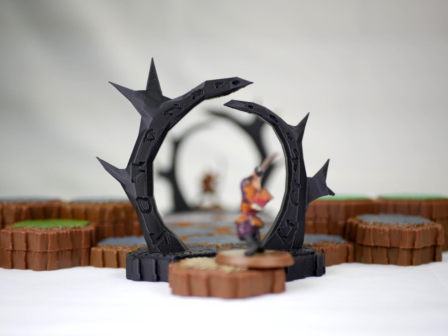 Hero Scape Obstacle Interactive Viking Portal | Tabletop Terrain Hex Pieces | Paintable Miniature Board | DnD Role Play Game Upgrade Tile