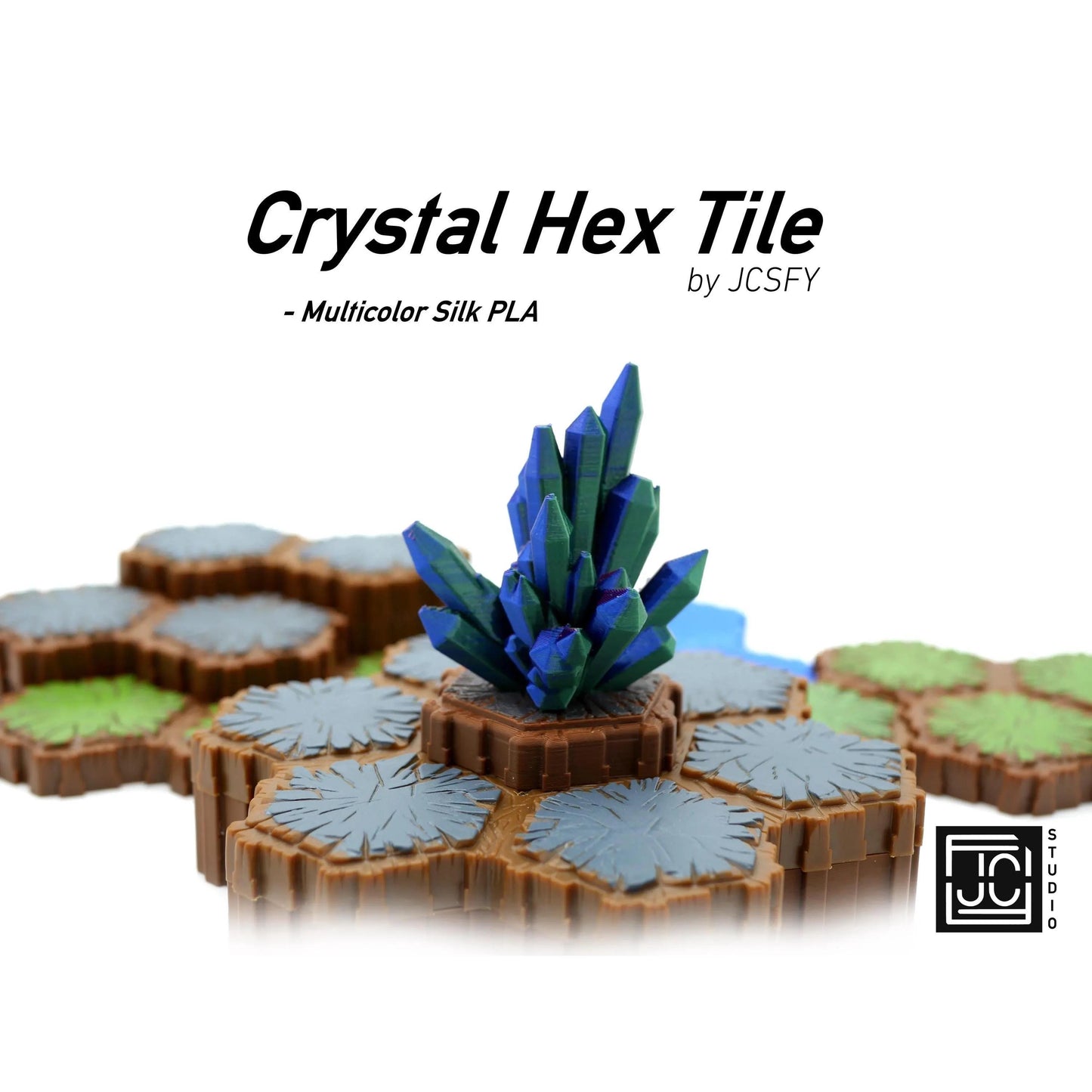Crystals Hero Scape Single Hex Obstacle | Tabletop Terrain Hex Pieces | Paintable Miniature Board Game | DnD Role Play Game Upgrade Tile