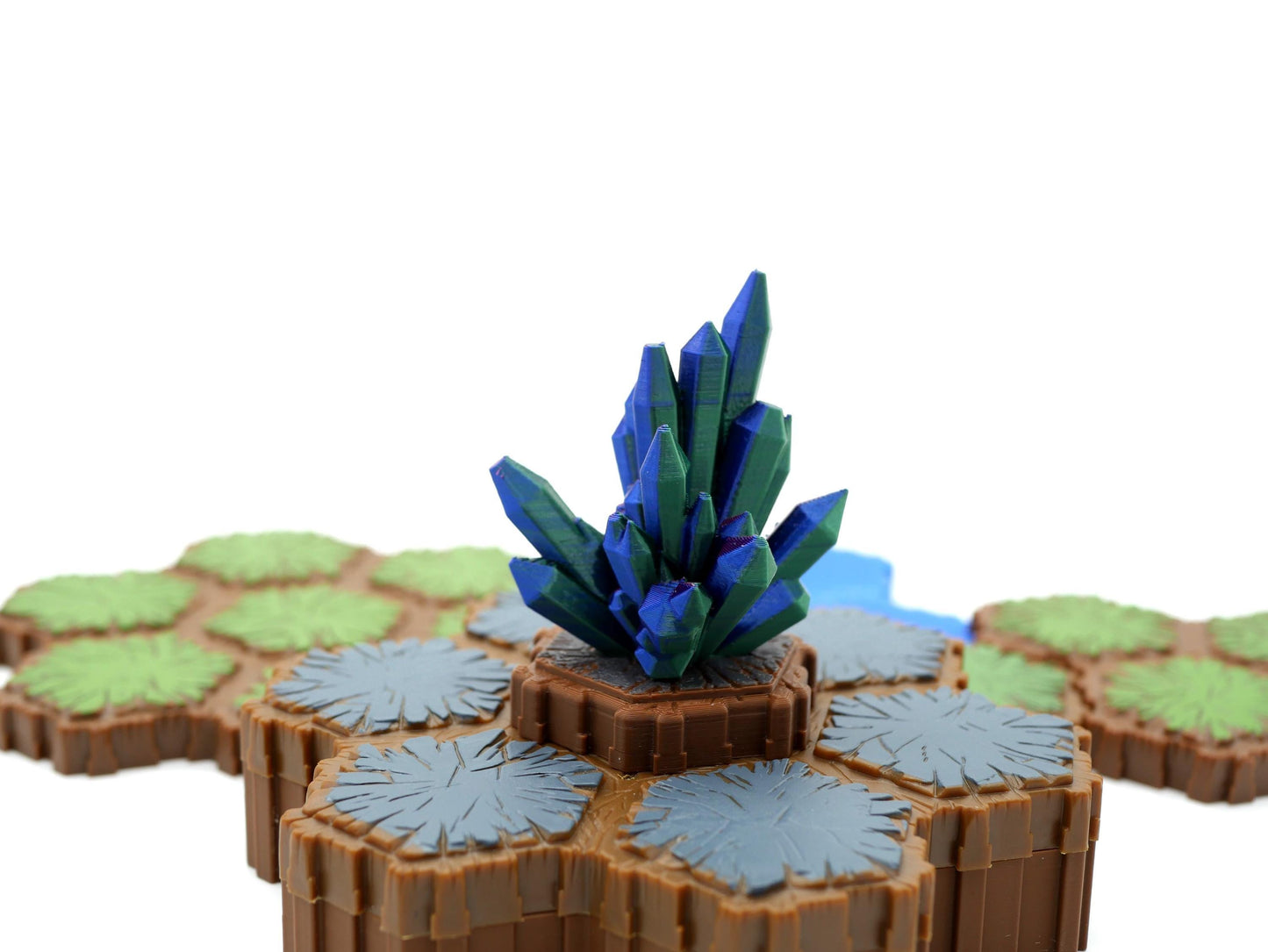 Crystals Hero Scape Single Hex Obstacle | Tabletop Terrain Hex Pieces | Paintable Miniature Board Game | DnD Role Play Game Upgrade Tile
