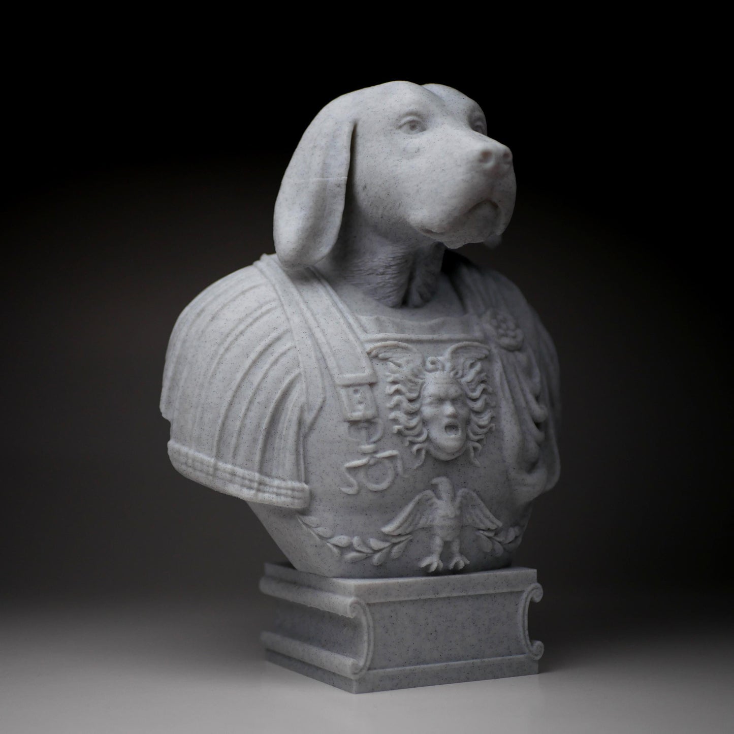 Custom Bust Sculpture of Dog Cat Horse or Pets Send Us 3+ Photos | Renaissance Bust | Unique Animal 3D Printed Bronze Gold Copper Marble PLA