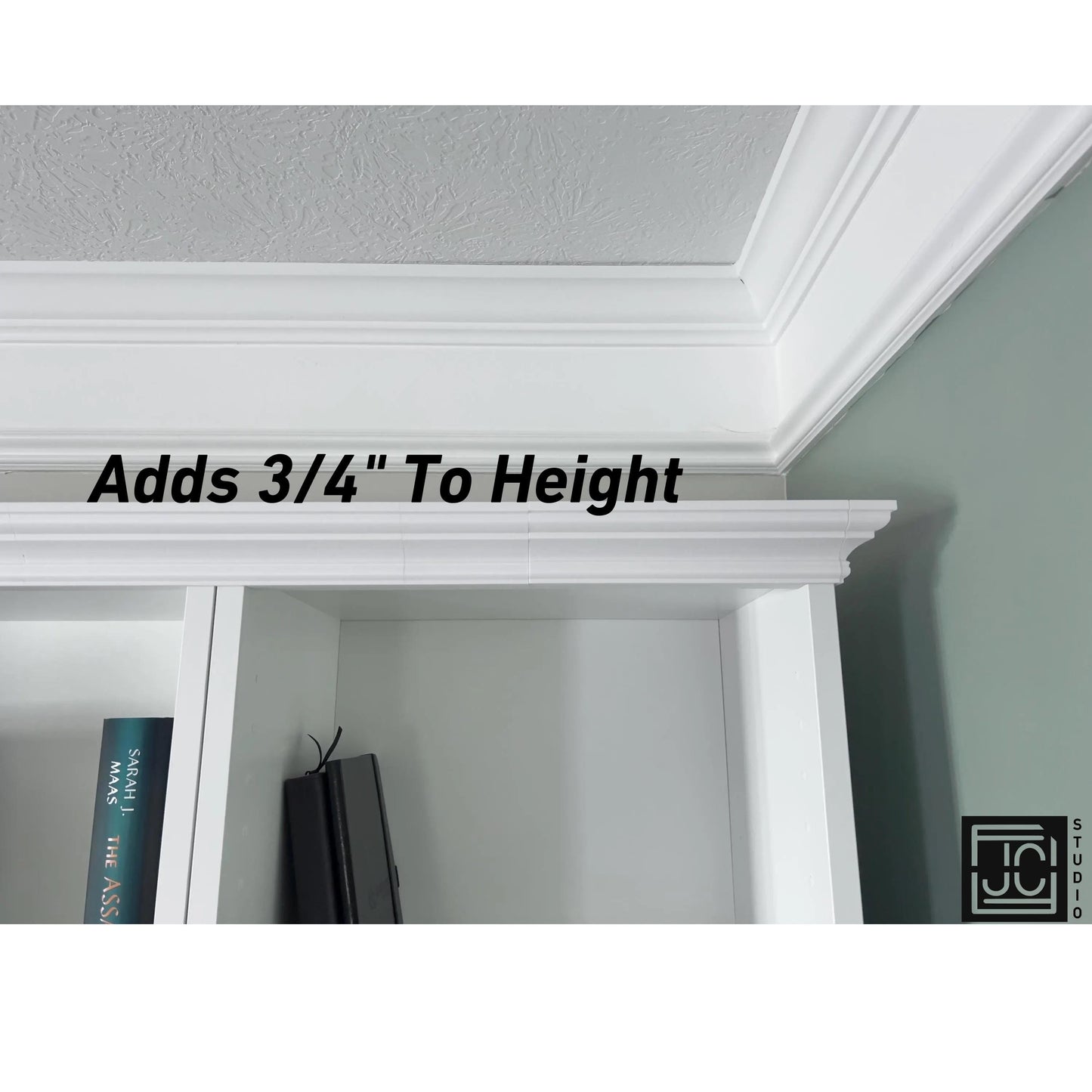 Billy Bookshelf Crown Molding Kit | Modular Pack for Any Width Combination of Ikea Billy Shelves | Shelf Aligner | Easy No Glue or Screws