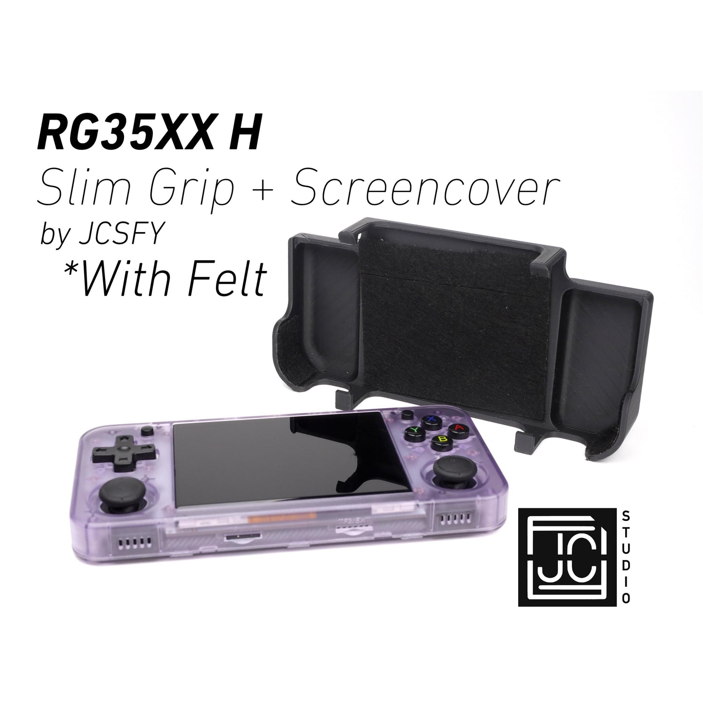 Felt Anbernic RG35XX-H Slim Grip 2-in-1 Reversible Screen Cover Slim Grip Case Felt Wrapped Ergonomic RG35X Handheld 2n1 RG35 Deluxe