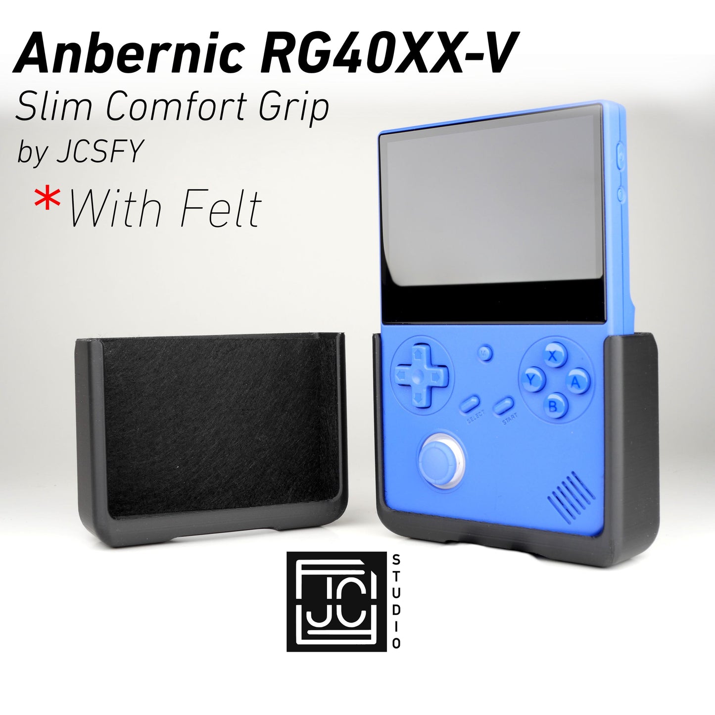 Anbernic RG40XX-V Slim Comfort Grip Felt Lining Case with Felt Wrap Ergonomic RG40X Handheld RG40 V Chin Pattern by JCSFY