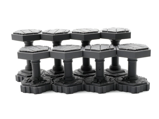 Stone Pillars Hero Scape Single Hex Obstacle | Tabletop Terrain Structure Piece | Miniature Board Game | DnD Role Play Game Upgrade Tile Kit
