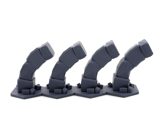 Ruined Arches Hero Scape Single Hex Obstacle | Tabletop Terrain Structure Piece | Miniature Board Game | DnD Role Play Game Upgrade Tile Kit