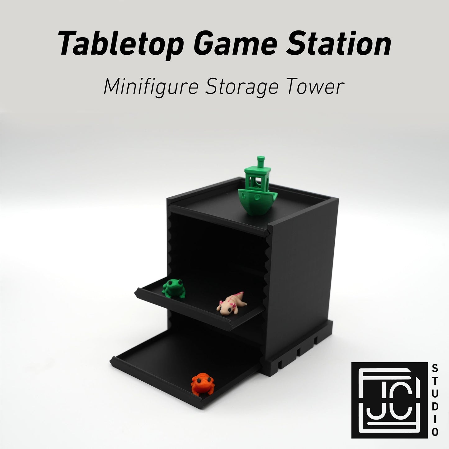 Minifigure Storage Tower Tabletop Game Station Modular Add-On | Dice Tower | Board Game Organizer Tokens and Cards DnD | WyldForm SpaceBar