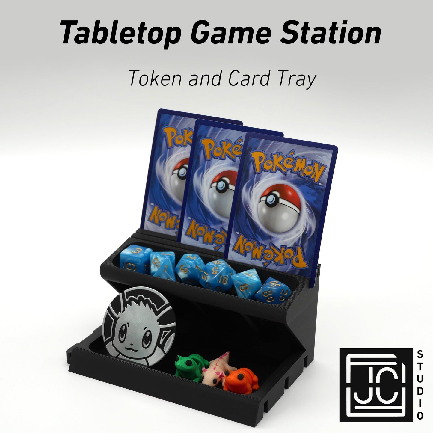 Accessory Token and Card Tray Tabletop Game Station Modular Add-On | Dice Tower | Board Game Organizer Tokens Cards DnD | WyldForm SpaceBar