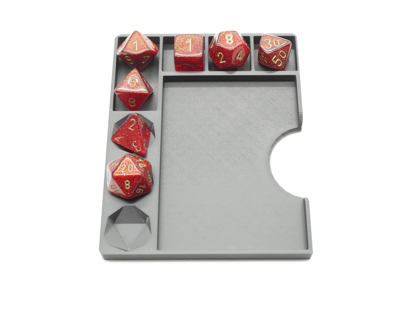 MTG Commander Tray with Dice Holder and Counter Sections | Organize Your Command Center D20 Case Box Sleeved | Magic Gathering The Land Mana