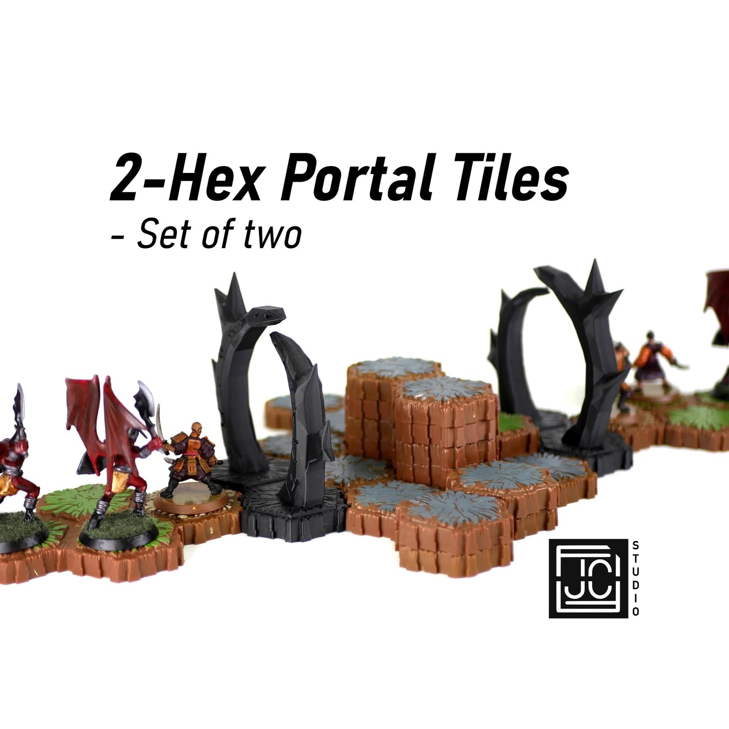 Hero Scape Obstacle Interactive Viking Portal | Tabletop Terrain Hex Pieces | Paintable Miniature Board | DnD Role Play Game Upgrade Tile