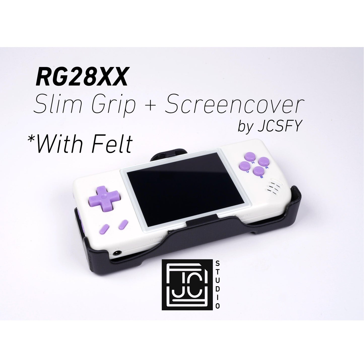 Anbernic RG28XX Grip 2-in-1 RG28 Screen Cover Reversible Comfort Grip Felt Lining Case with Felt Wrap Ergonomic RG28X Handheld two in one
