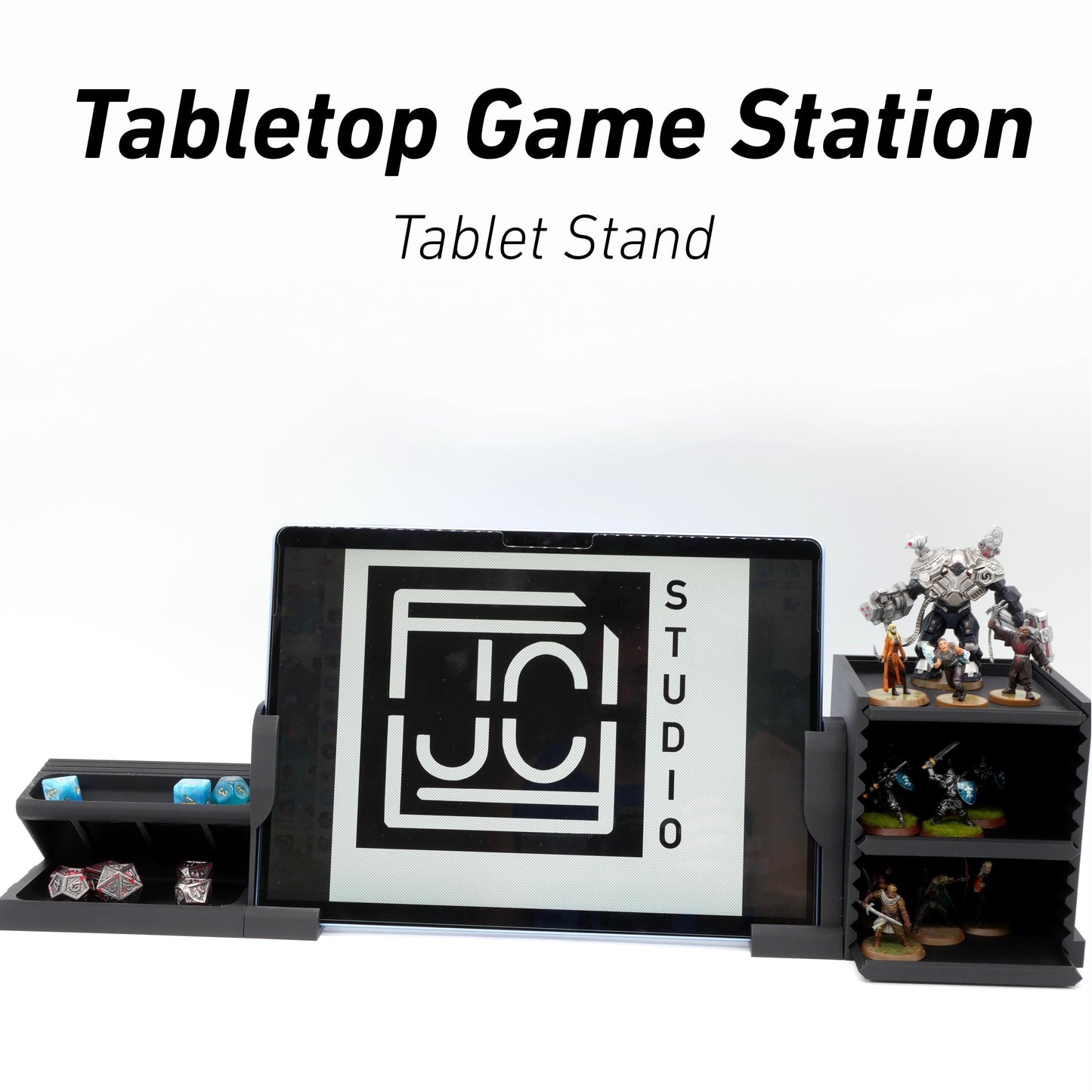 Tablet Stand Tabletop Game Station Modular Add-On Adjustable | Dice Tower | Board Game Organizer Tokens and Cards DnD | WyldForm SpaceBar