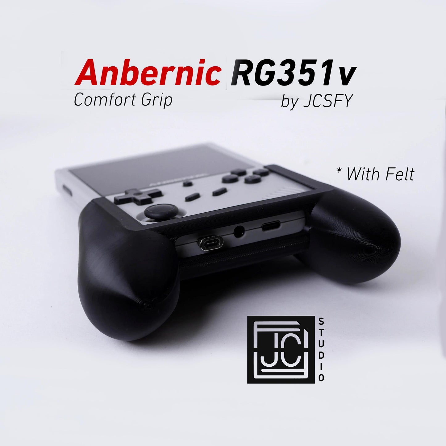 Anbernic RG351v Grip Ergonomic Gaming Accessory | Handheld 351 Comfort Thick Handle Long Play Time Vertical Smooth Back by JCSFY