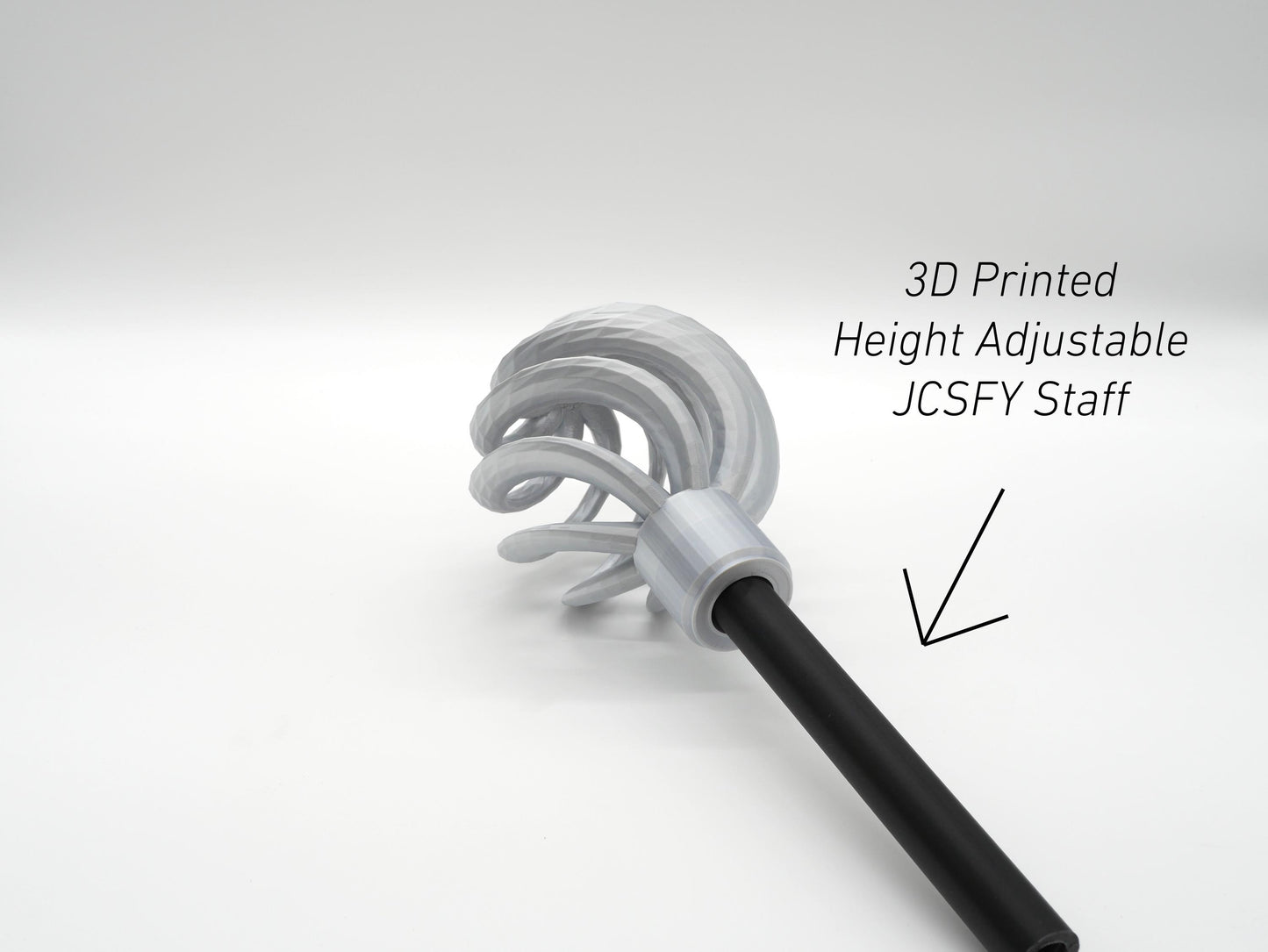 Mage Hand Staff Topper for Cosplay Sorcerer DnD Wizard | Orb Holding Hand Walking Stick Elf Elden Wand| 3D Printed Fantasy Cane Kit by JCSFY