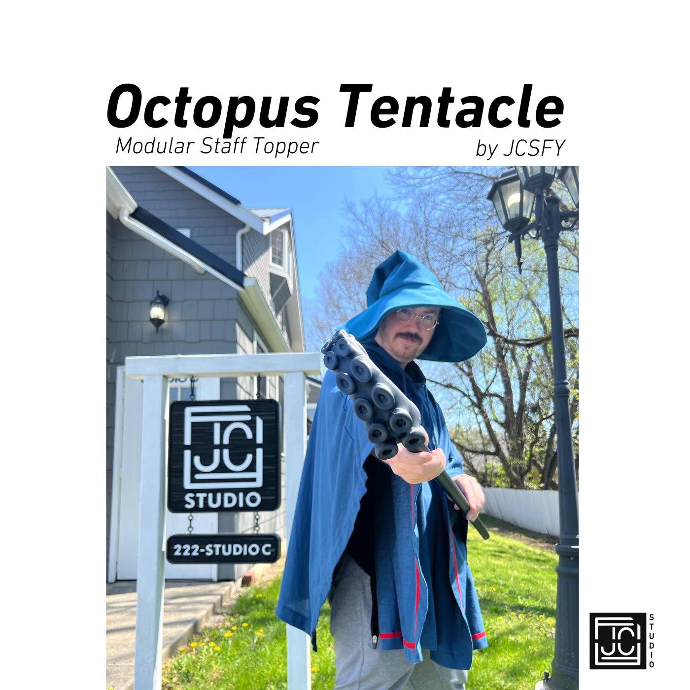 Tentacle Staff Kit for Cosplay DnD Sea Wizard Eldritch Kraken Ocean | Octopus Suction Topper Water Bender | 3D Printed Modular Cane by JCSFY
