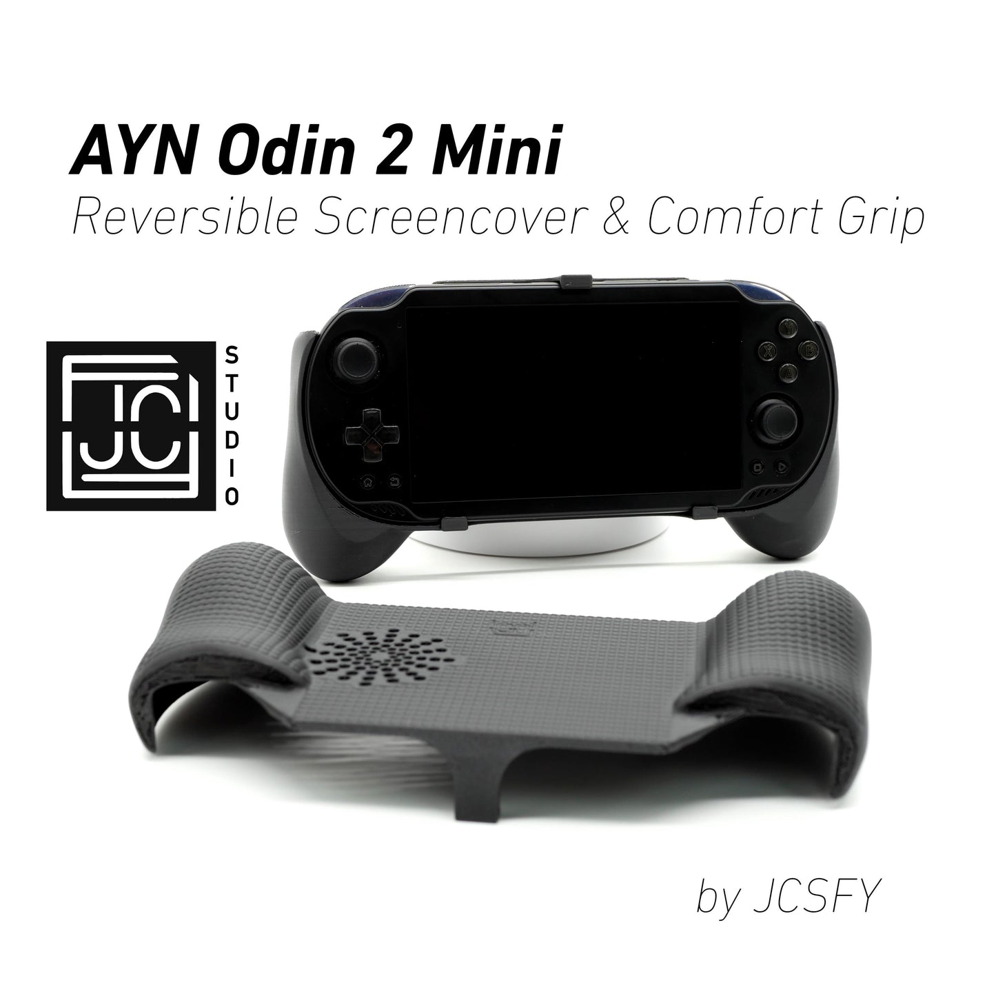 Ayn Odin 2 Mini Grip 2-in-1 Reversible Screen Cover & Thick Comfort Grip Case Ergonomic Odin 2 Mini Handheld 2n1 Deluxe