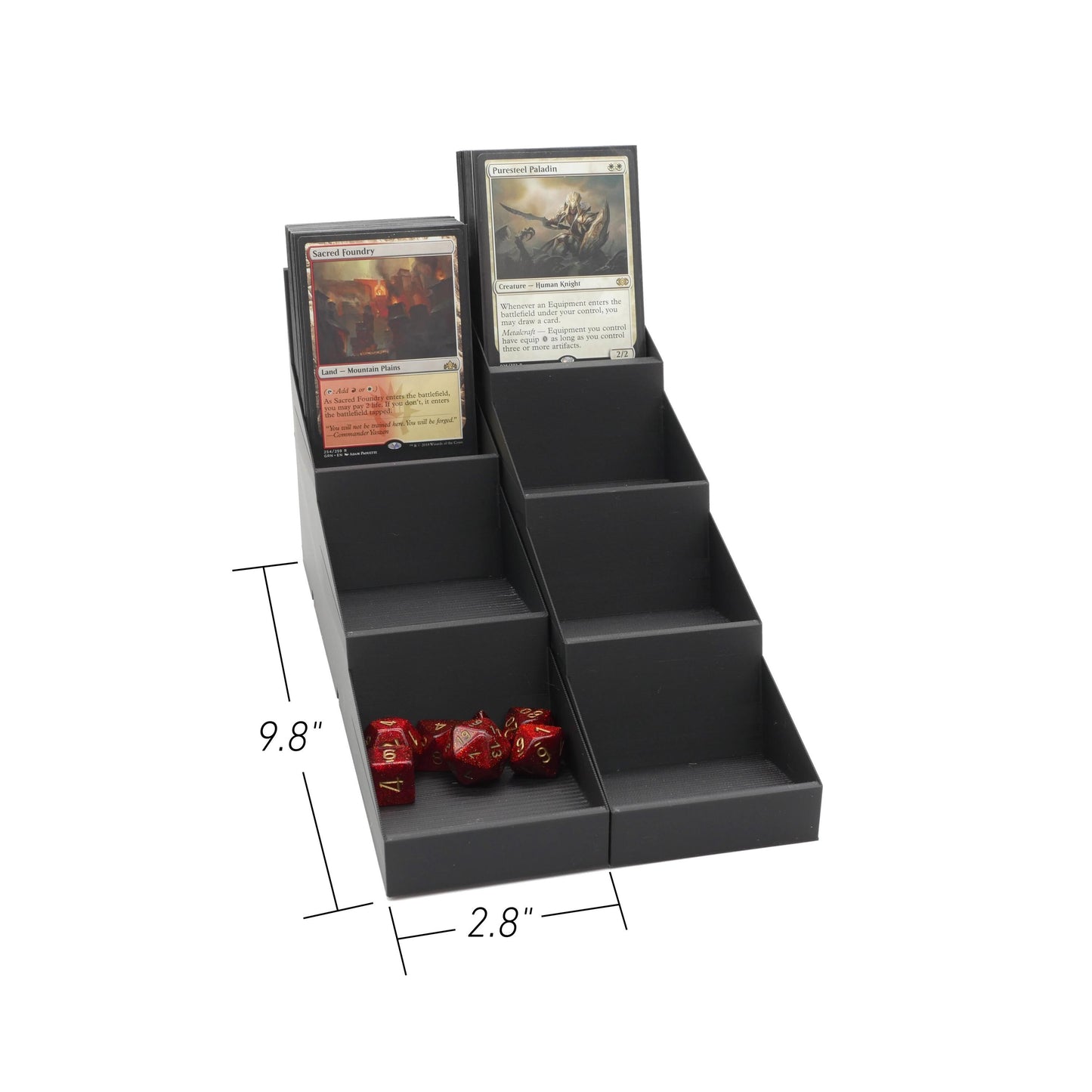 Modular TCG Display Stand β Fits 40/60/100 Card Decks β Expandable Tiered Organizer for Trading Cards & Game Tokens β Black by JCSFY