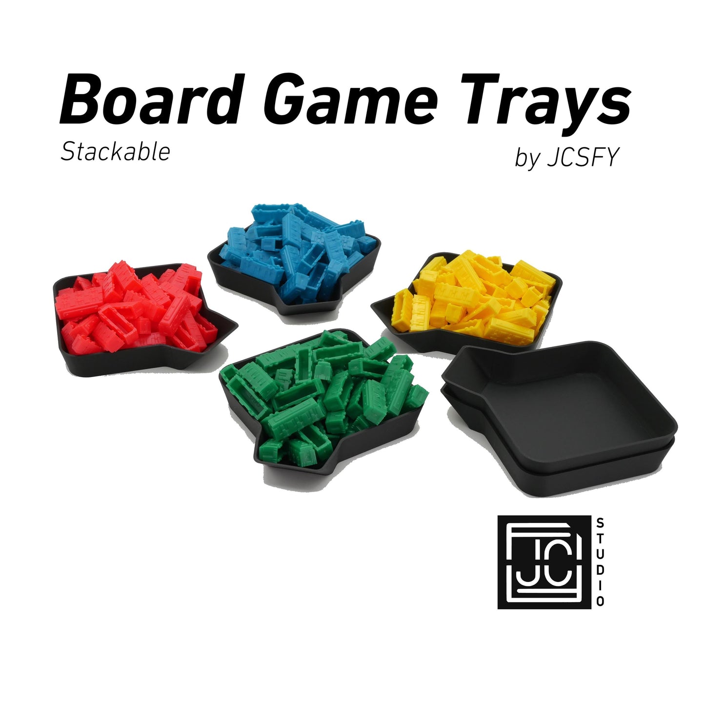 Board Game Piece Trays with Lip for Pouring and Storing Unique Tokens and Counters | Neatly Play Games like Monopoly Ticket 2 Ride and More!