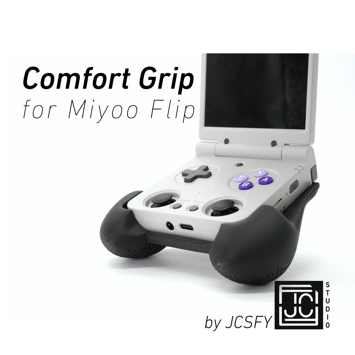 Comfort Grip for Miyoo Flip by JCSFY Textured Handles Black Miyoo Flip Hand Held Thick Color | Slots Into Mobile Gaming Device
