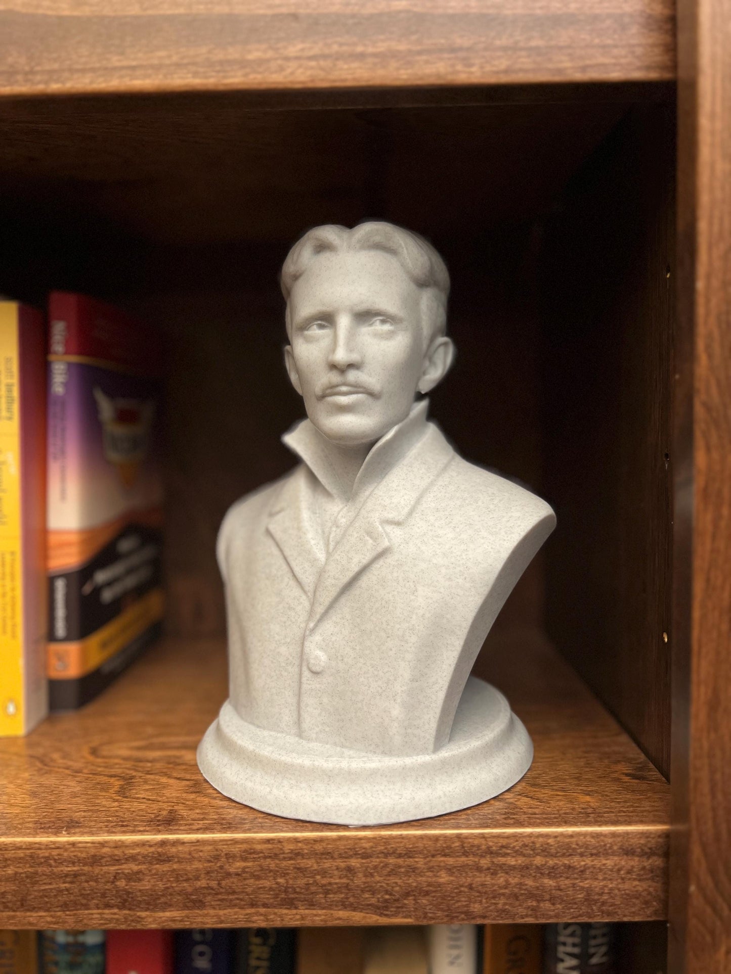 Nikola Tesla Life Size Sculpture Bust 3D Printed Decor Electrician Engineer Sculpt Inventor Business Electricity Founding Bookshelf