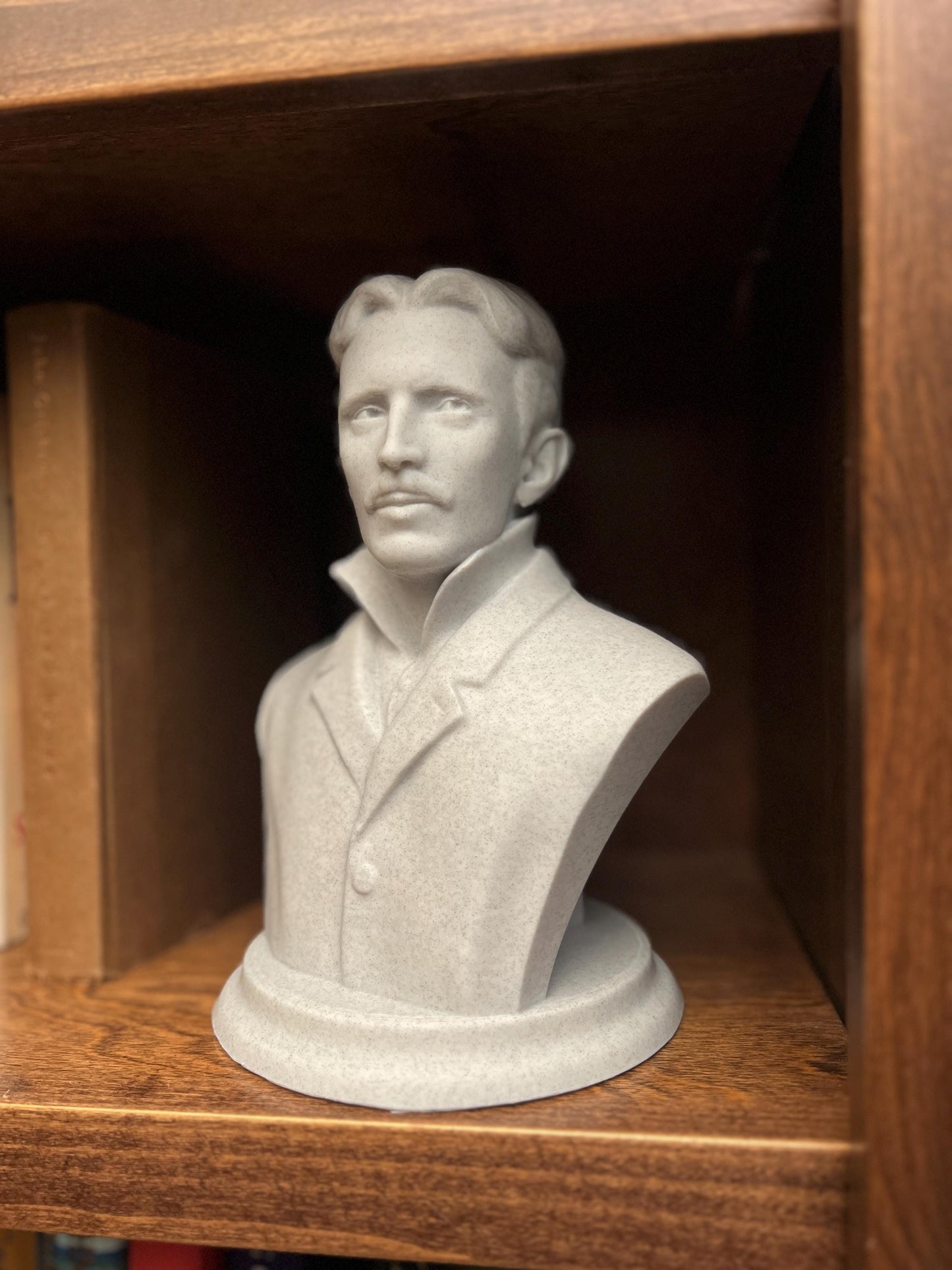 Nikola Tesla Life Size Sculpture Bust 3D Printed Decor Electrician Engineer Sculpt Inventor Business Electricity Founding Bookshelf