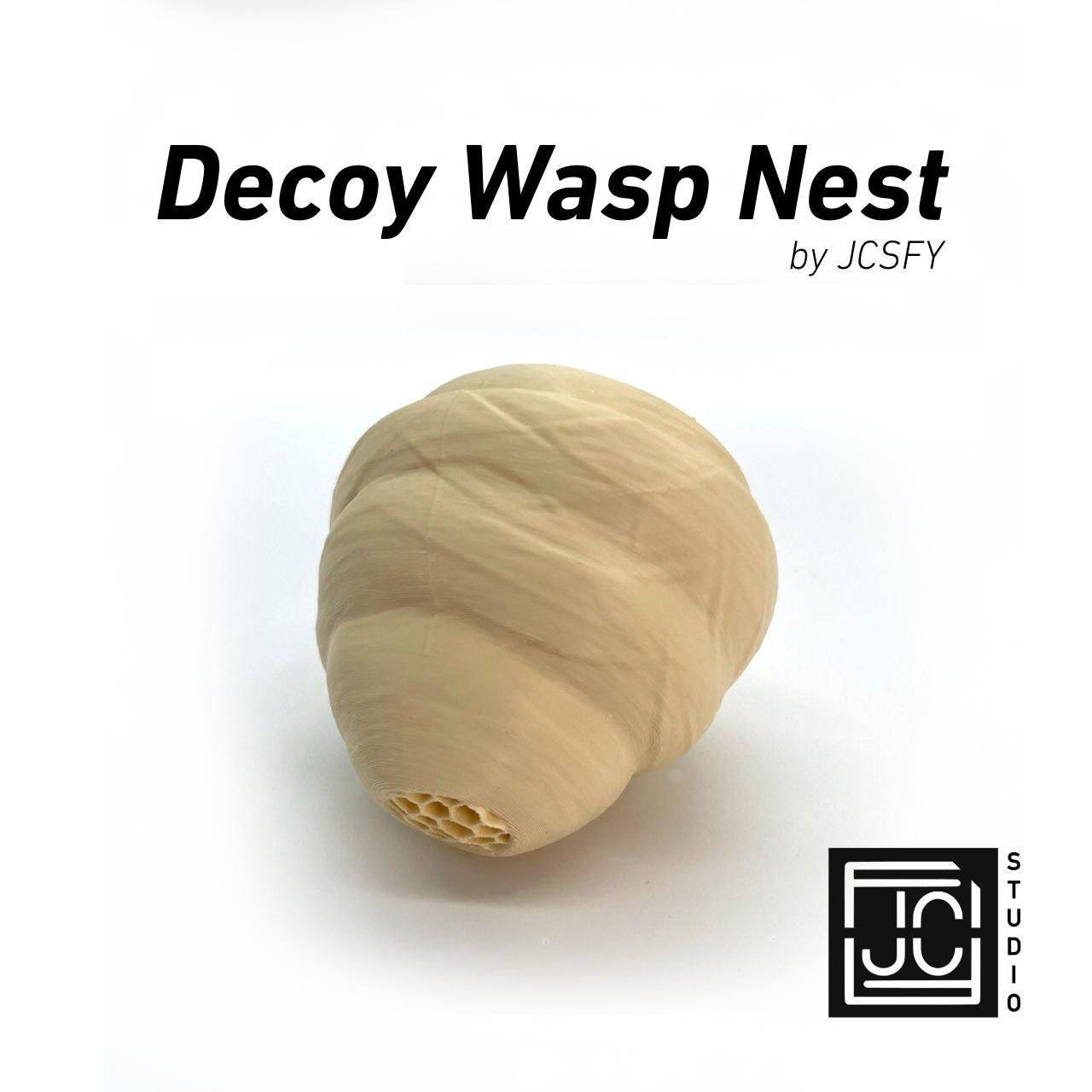 Decoy Wasp Nest Flat Surface Mountable Honey Comb Realistic Hive | 3D Printed Top Mount with Outdoor rated Tape by JCSFY