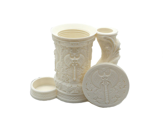 Barbarian Tankard Dice Tower and Can Holder with Dice Vault | Fates End RolePlay RP Gamer Mug Roll Gift Storage DND Classes from JCSFY