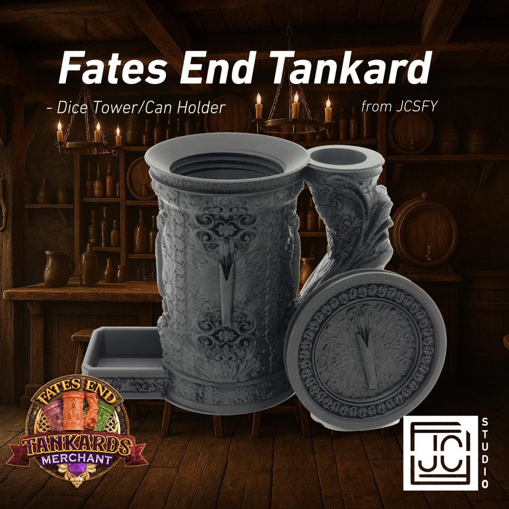 Ranger Themed Tankard Dice Tower and Can Holder with Dice Vault | Fates End RolePlay RP Gamer Mug Roll Gift Storage DND Classes from JCSFY