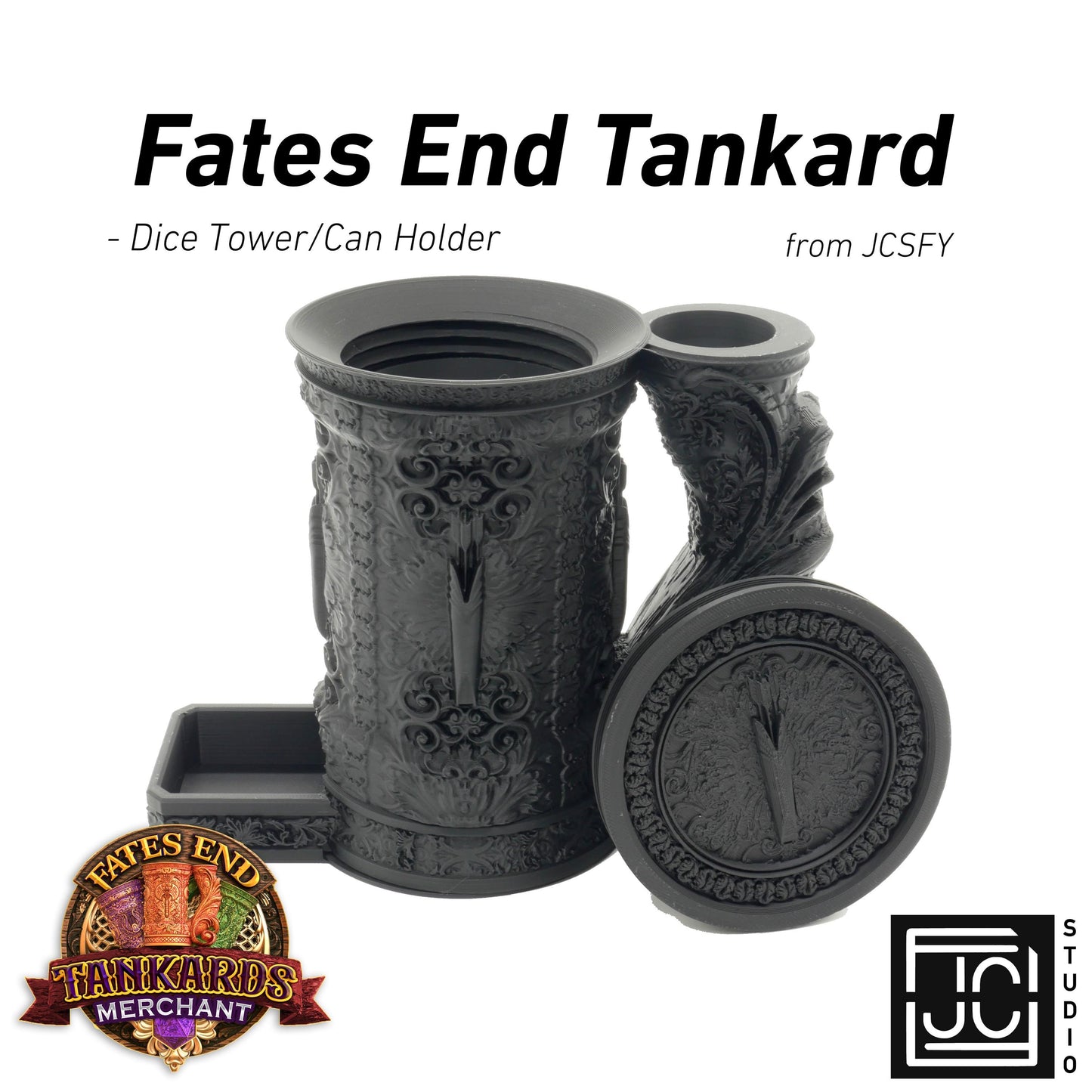 Ranger Themed Tankard Dice Tower and Can Holder with Dice Vault | Fates End RolePlay RP Gamer Mug Roll Gift Storage DND Classes from JCSFY