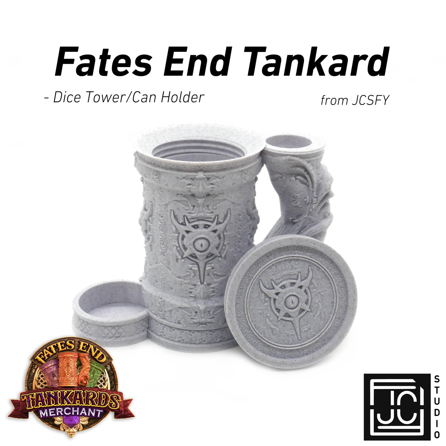 Warlock Themed Tankard Dice Tower and Can Holder with Dice Vault | Fates End RolePlay RP Gamer Mug Roll Gift Storage DND Classes from JCSFY