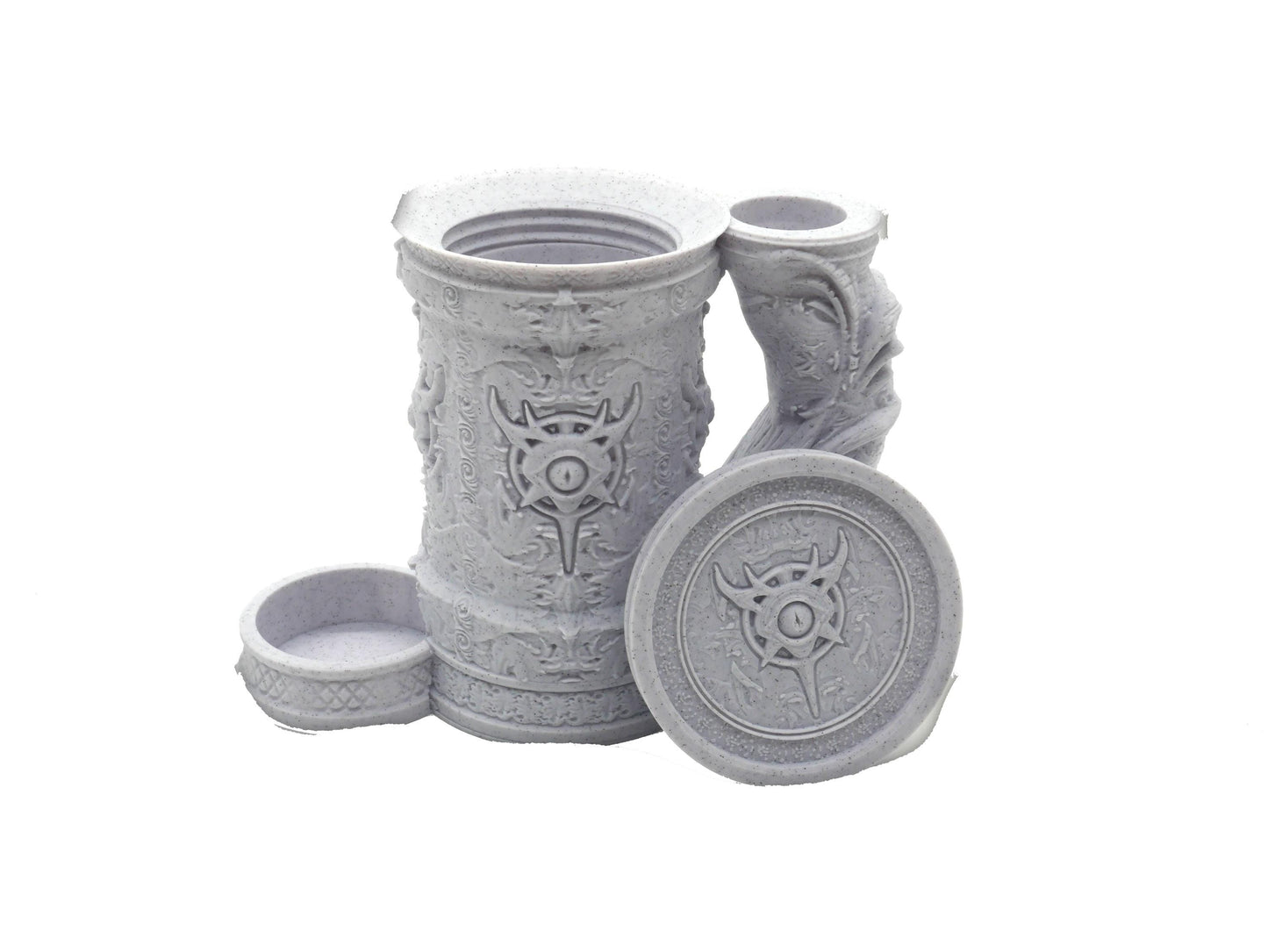Warlock Themed Tankard Dice Tower and Can Holder with Dice Vault | Fates End RolePlay RP Gamer Mug Roll Gift Storage DND Classes from JCSFY