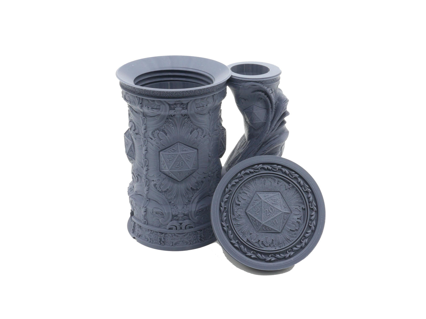 D20 Critical Tankard Dice Tower and Can Holder with Dice Vault | Fates End RolePlay RP Gamer Mug Roll Gift Storage DND Classes from JCSFY