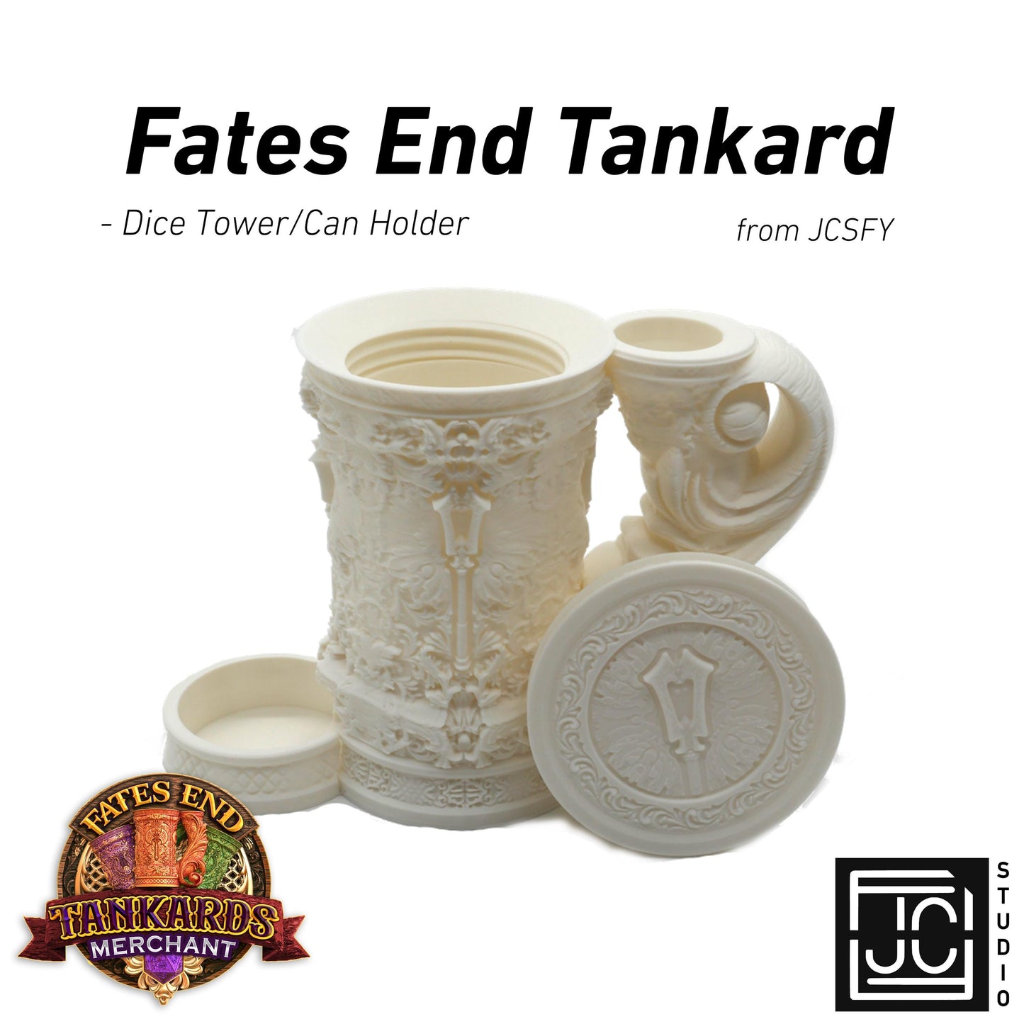 Cleric Themed Tankard Dice Tower and Can Holder with Dice Vault | Fates End RolePlay RP Gamer Mug Roll Gift Storage DND Classes from JCSFY