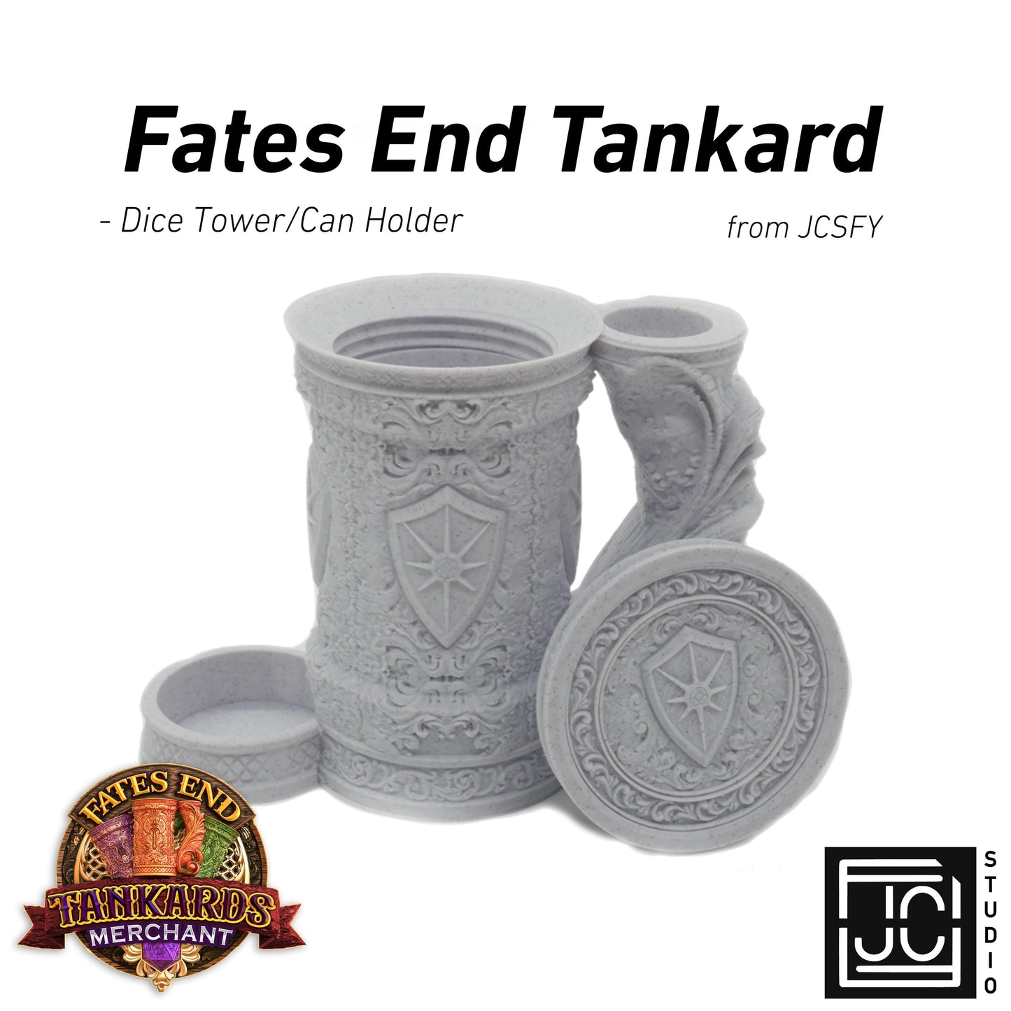 Paladin Themed Tankard Dice Tower and Can Holder with Dice Vault | Fates End RolePlay RP Gamer Mug Roll Gift Storage DND Classes from JCSFY