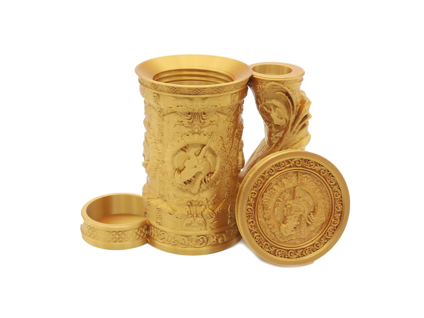 Dragon Themed Tankard Dice Tower and Can Holder with Dice Vault | Fates End RolePlay RP Gamer Mug Roll Gift Storage DND Classes from JCSFY