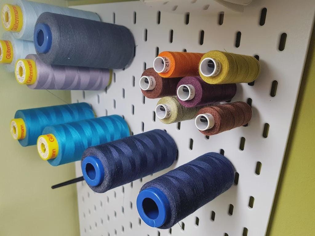Thread Spool Holder for IKEA Skadis Pack Of 10 - Pegboard Sewing Organizer in Multiple Colors - JCSFY 3D Printed