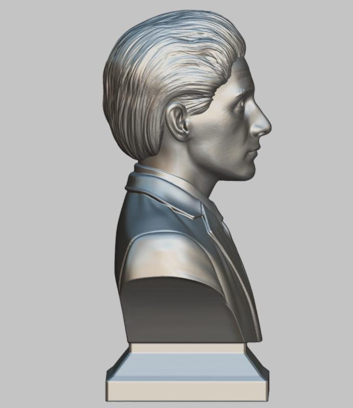Franz Kafka Bust Sculpture – 3D Printed Bust | Gilded Booktok Statue for Office Bookshelf Decor